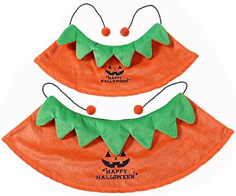 MISNODE Pet Party Cape, Halloween Pet Cloak,Dog Cat Cloak Costume,Cute Reversible Pumpkin Bat Pet Cloak Orange Puppy Dog Cat Pumpkin Cloak for Pet Halloween Cosplay,S