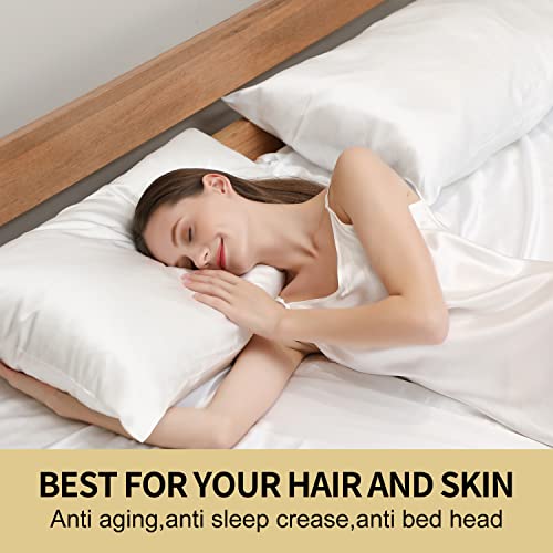 Zimasilk 100% Mulberry Silk Pillowcase For Hair And Skin,With Hidden Zipper,Both Side 19 Momme Silk, 1Pc (Body 20"X54", White) #TOP1