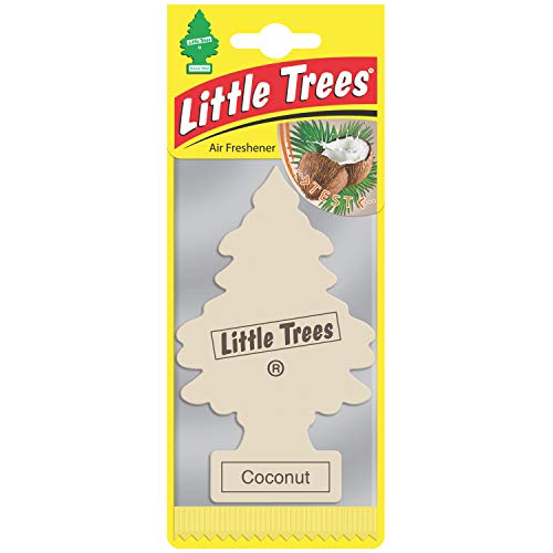 Little Trees Air Freshener Tree MTR0053 Coconut Fragrance For Car Home Boat Caravan - Single Pack, brown