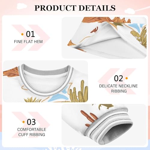 Desert Cactus Girls Dresses Long Sleeve Sweatshirt Dress for Girls Winter Toddler Casual A Line Dresses Size 2-8T3