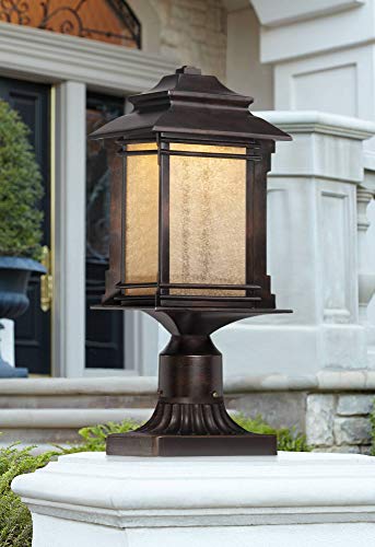 John Timberland Outdoor Pier Mount Post Adapter Antique Bronze Aluminum Fluted Column Style Base 5 3/4" For Exterior House Porch Patio Outside Deck Garage Yard Garden Driveway Home Lawn Walkway #TOP4