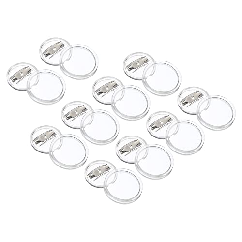 Patikil 0.98Inch Acrylic Button Pin Badge, 20 Set Round Pin Blank Buttons Badges Kit For Craft Supplies, Diy Badges, Clear #TOP30