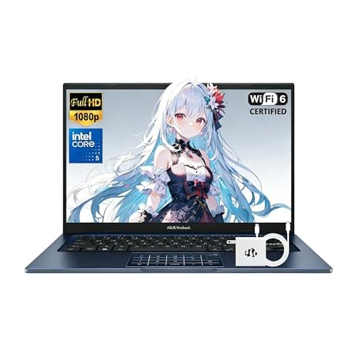 ASUS Vivobook 14 Inch Business Laptop, Intel 10-Core 5 120U(Beats i7-1335U, Up to 5GHz), 24GB RAM 1TB SSD, Laptop for College Students Study-Home with FHD IPS Display, Privacy Webcam, Wi-Fi 6, Win 11