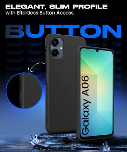 Image of WOW IMAGINE Slim Frameless Back Cover for Samsung Galaxy A06 | Ultra Thin Lightweight Design & Camera Protection | Soft Matte Silicone Flexible Mobile Case (Black)