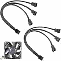 Cavo Splitter Ventola PC PWM 4 Pin | 2 Pezzi, 27cm | Per Collegare Multiple Ventole