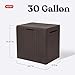 Keter City 30 Gallon Resin Outdoor Storage Box and Patio Furniture Side Table for Pool and Garden Accessories, Brown