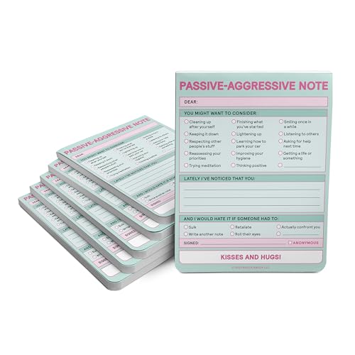 Image of Knock Knock 6-Count Passive-Aggressive Note, Nifty Note Pads & Funny Checklist Memo Pads, 4 x 5.25-inches each (Pastel)