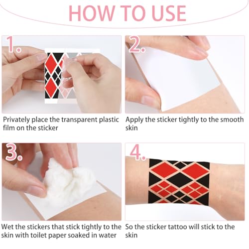 Karneval Perücke Damen Mädchen, Perücke Blau Rosa, Kostüm Cosplay Accessories Perücken mit Tattoos für Damen Mädchen Karneval Halloween Fasching Party