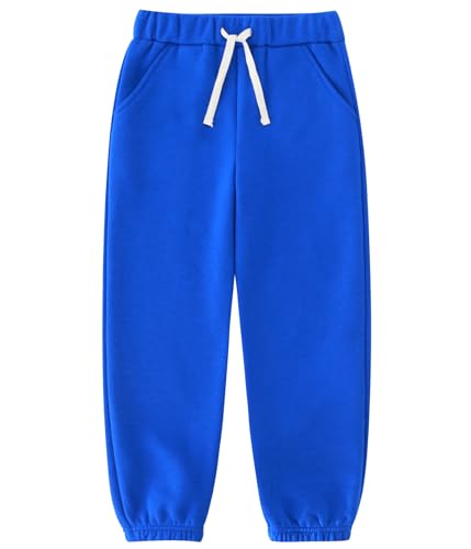 JARMAKO Calças de moletom para meninos com forro de lã, calça atlética para escola, tamanhos 4-8, Az