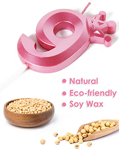 1St Birthday Candles, Number 1 Candle With Crown,Pink Happy Birthday Candles For Cake, 3D Design Cake Topper Decorations Perfect For Girls Pet Birthday Party Wedding Anniversary Celebration Supplies #TOP4