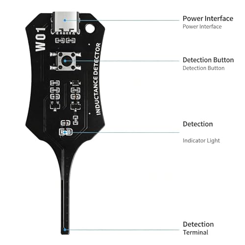 2 PCS Type-C Inductance Tester Motherboard Coil Tester, Electronic Circuit Board Inductor Detector for PC & Phone Repair, Electromagnetic Induction Quick Fault Check Tool for Motherboard Component
