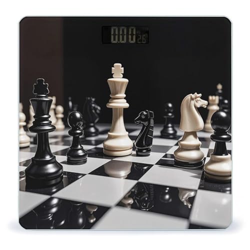 Báscula digital de baño Black and White Chess miniatura 1