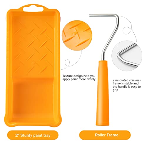 image for Mister Rui Foam Paint Roller, 2 Inch Mini Paint Roller Kit 9 Pack, Sma