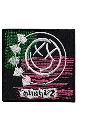 Blink 182 Smiley Smilie Patch Badge Embroidered Iron on Applique Patch Accessory