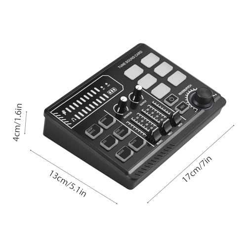 Btuty Gaming Audio Mixer mit 48 V Phantom Power, RGB Mischpult für XLR Mikrofon, BT Soundkarte für Streaming Musiker, PC/Phone/Gamer Creators/Live/YouTube/Individuelle Steuerung/Voice Changer/Podcast