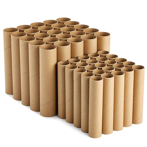 Bright Creations Brown Paper Cardboard Craft Tube Rolls (50-Pack) - 2 Sizes, 25 of Each, 15.2 and 19 cm Tall - Image 5