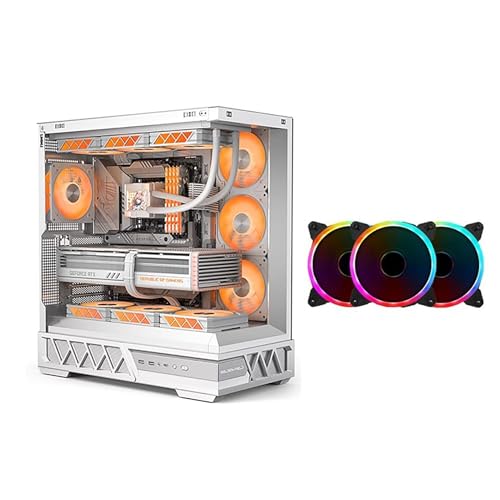 Caja For Computadora Caja ATX De Torre Media De Vidrio Templado De 270° - Compatible Con Placa Base ATX - Alto Flujo De Aire - 10 Posiciones De Ventilador - Admite Refrigeración Por Agua Dual De 360 ​