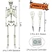WODMAZ 5.4Ft Halloween Skeleton, Full Size Posable Skeleton with Glowing Eyes Creepy Sound, Full Body Life Size Skeleton and 2 Arm Stakes for Halloween Indoor Outdoor Haunted House Decorations