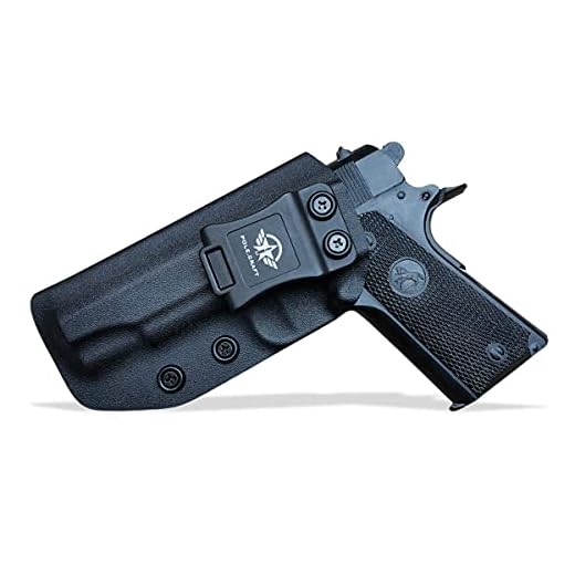 1911 Holster IWB Kydex for Colt 1911 Commander .45 9mm 4.25 '' Inside Waistband - IWB 1911 4.25 Commander Holster (Black, Left)