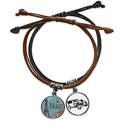 Tour Eiffel bracelet en cuir et chaîne de main pour vos tenues d'été décontractées