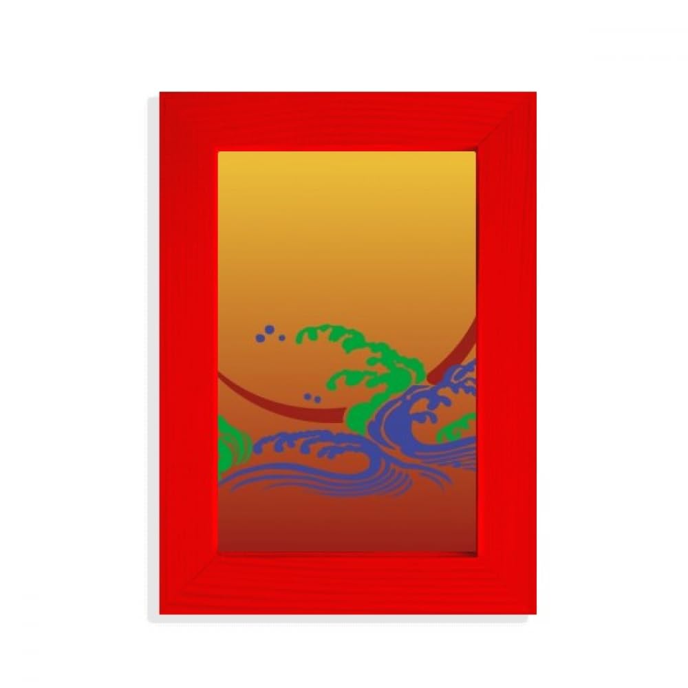 Peinture culture japonaise fleur cadre photo rouge tableau decoration murale