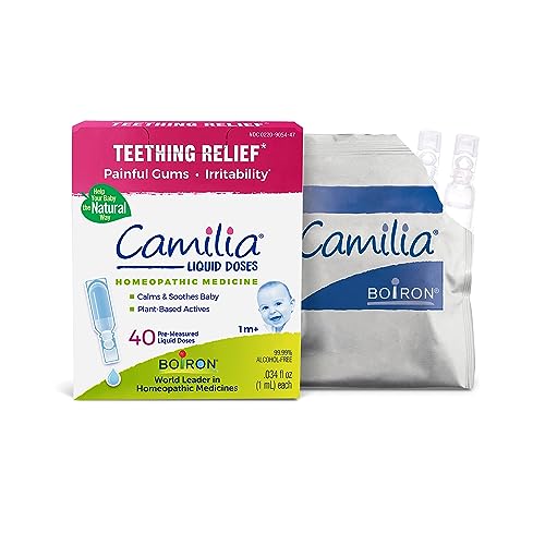 Image of Boiron Camilia Drops - Relief of Painful or Swollen Gums and Irritability in Babies - for Daytime and Nighttime - Single Dose Liquid Droppers for Baby