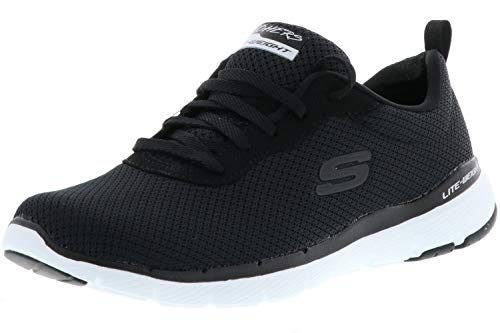 Skechers Flex Appeal 3.0 Insight, Baskets Femme, Black/White, 39 EU