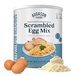 Augason Farms Pasteurized Scrambled Egg Mix Can, Emergency Food Supply, Everyday Meals, 57 Servings