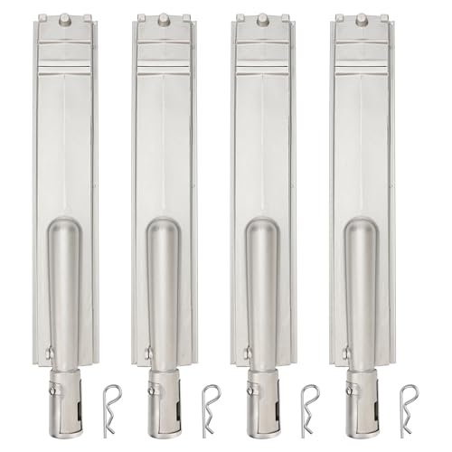 4 Pack 15-13/16 Heavy Duty Cast 304 Stainless Steel BBQ Burners Gas Grill Replacements Parts for Jenn Air Models 720-0061, 720-0062, 720-0063 and More,Nexgrill Models,Charbroil Cal Flame Beefeater