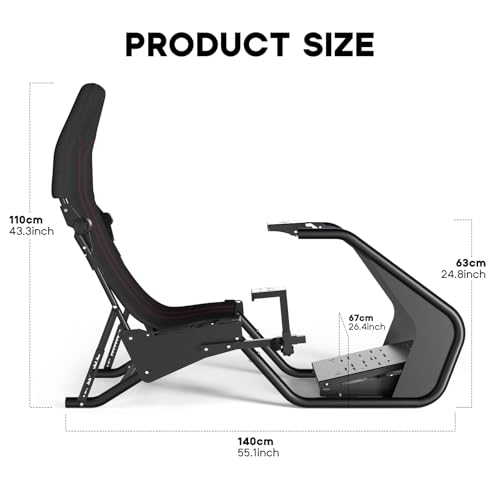DIWANGUS 折りたたみ式レーシングシミュレーターコックピット - スポーツカーデザイン 調節可能なバック&ヘッドレスト ギアシフター付き - Logitech/Thrustmaster/MOZA/FANATECに対応 (電子部品は含まれていません)