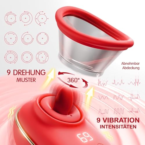 KELESTA Sauger Vibrator Sex Spielzeug für die Frau mit Removable Cup, 3 Saugstärken & 9 Vibrationsmodi, 360° rotierend, Klitoris Stimulator, Sexspielzeug für Paare