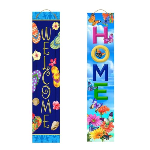 Briarwood Lane Spring Double Sided Reversible Pine Porch Leaner 47x9.5 Butterflies Flip Flops For Spring Porch Leaner