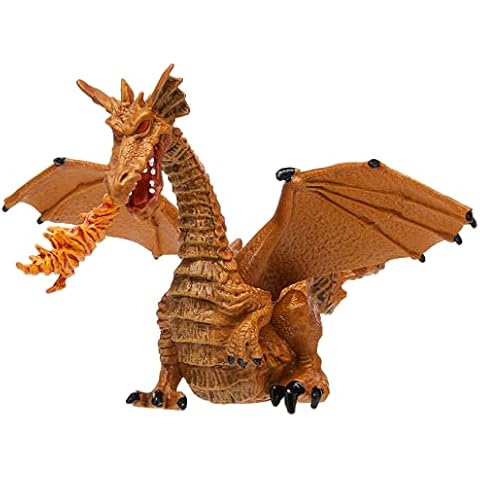 Papo ENCHANTED WORLD Figurine, 39095 Gold Dragon with Flame, Multicolour Cover