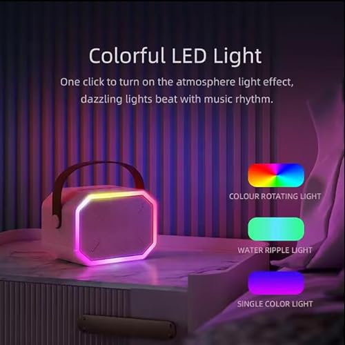 Haut-parleur Bluetooth HiFi avec microphone karaoké et effets lumineux LED - 7