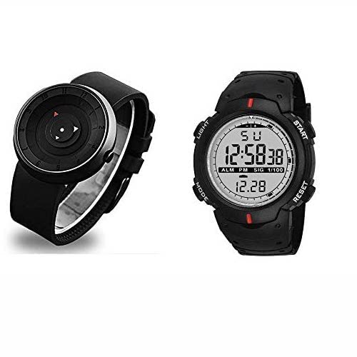 Emartos Black dial Analogue and Digital Watch for Mens and Womens (Pack of 2) (B08F7GS3PX) Amazon Price History, Amazon Price Tracker