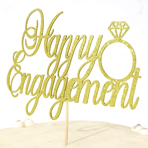 Happy Engagement Cake Topper - Engagement/Engage Cake Topper Party Decorations,Bridal Shower Decor,We're Engaged Sign, Engagement Party Decor #TOP5