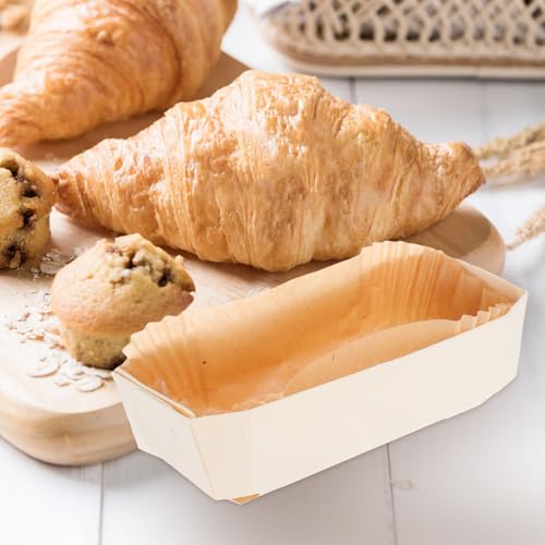 DASHUMIL Moule à Gâteau Papier Navette Résistant à Chaleur, Beige – vue 5