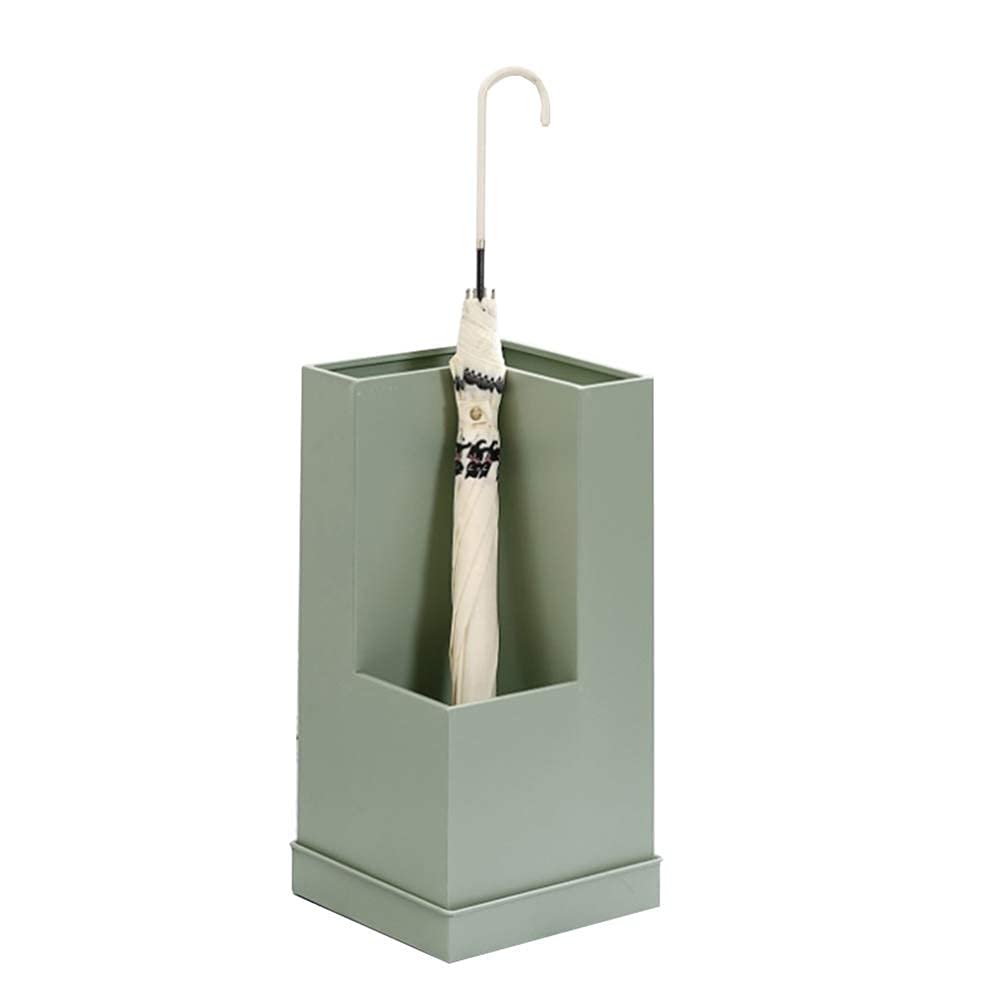 Gardeneea Umbrella Stand, Umbrella Stand Rack,Umbrella Stand Creative Wrought Iron,Home Hotel Umbrella Drain Stand,Removable Drip Tray,White (Green)