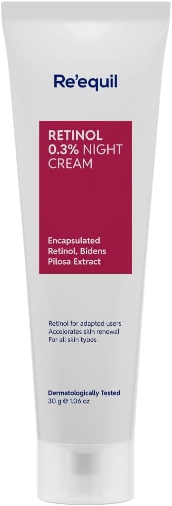 RE' EQUIL 0.3% Retinol Night Cream, Improves Skin Texture, Reduces Acne, Unisex, For All Skin Types, 30G