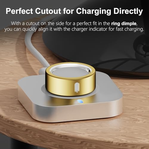 Cover Compatible for Oura Ring Gen 4/Gen 3 Horizon/Gen 3 Heritage,(NOT Compatible with Oura Ring 4-Ceramic), Charging Directly,Rugged TPU Finger Protector for Workout Women Men-Gold+Gold-Size 12 by Snyeest - Image 3