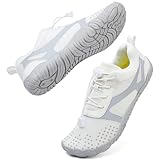 DimaiGlobal Zapatillas Barefoot Hombre Mujer Calzado Descalzos Ligera Transpirables y Antideslizantes para Trail Running Minimalistas Zapatillas de Deporte Exterior Interior 37EU Blanco