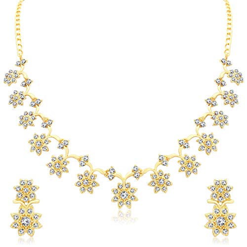 Sparkling Gold Plated Wedding Jewellery Austrian Diamond Set Of 4 Necklace Combo For Women #TOP2