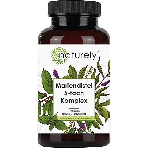Produktfoto von Mariendistel 5-fach Komplex mit Artischocke, Löwenzahn, Cholin und Wermut - LAGERABVERKAUF - 120 Kapseln - 80%&hellip;