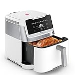 Moulinex Easy Fry Silence 7L, Friggitrice ad Aria Silenziosa XXL, Fino a 8 Persone, 10 Modalità, con Sistema Genius e Griglia di Cottura Regolabile, Colore Bianco, EZ8421
