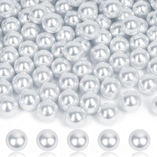 80PCS 20mm White No Hole Pearl Beads for Crafting and Vase Fillers