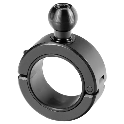 Tackform 20 Series BC1 Bar Clamp with 20mm Aluminum Ball | Billet Aluminum Clamp with Rubber Insert for 1-3/8" and 1-1/2" Bars ONLY | Black
