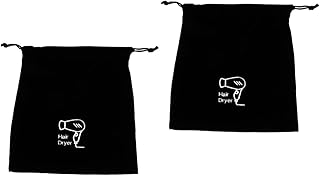 فوميز. شنطة تخزين مجفف الشعر من قطعتين، حاوية مجفف الشعر الدوارة حقيبة مجفف الشعر، حقيبة مستحضرات التجميل للسفر، حقائب منظمة، حقيبة تخزين كبيرة، منفاخ الشعر المستعار، حقيبة سفر فلانيل، أسود
