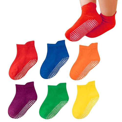 Image of MOMISY Baby Girl Boys children Non Slip Socks Toddlers Infant Warm Cotton Stretch Anti skid Socks-6 Pairs