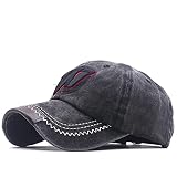 ShFhhwrl Czapka bejsbolowa sprana bawełniana czapka bejsbolówka dla mężczyzn kobiet czapka taty haft codzienne czapki hip-hop Czarny 56-61cmAdjustable