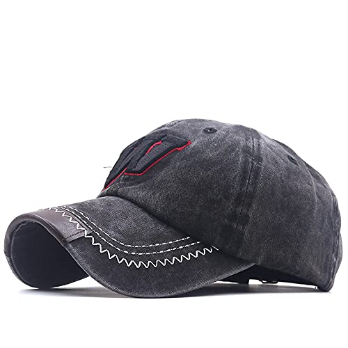 ShFhhwrl Czapka bejsbolowa sprana bawełniana czapka bejsbolówka dla mężczyzn kobiet czapka taty haft codzienne czapki hip-hop Czarny 56-61cmAdjustable